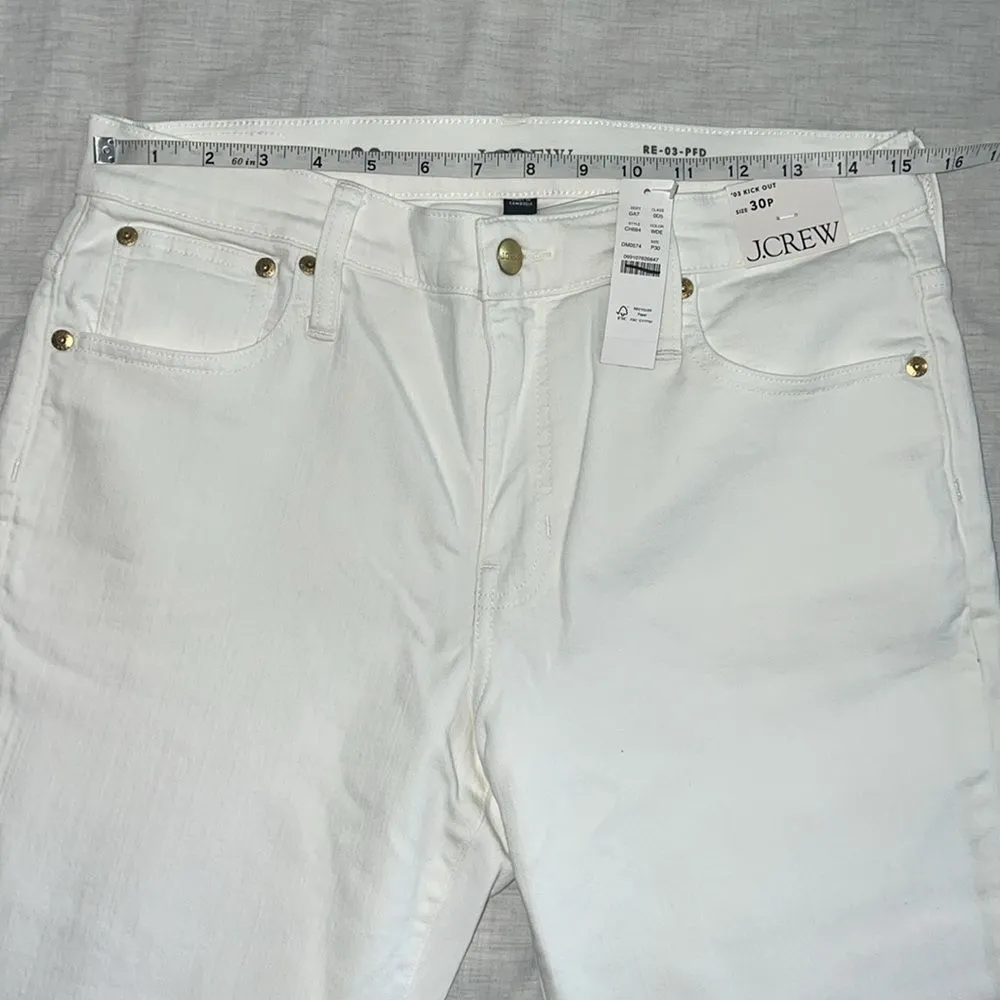 J. Crew Petite mid-rise kickout jean straight white Size 30P - Image 5