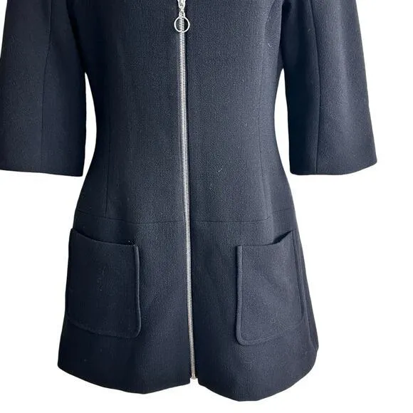 ALEXIS Dominique Black Wool Mini zip up Dress‎ XS capsule minimalist feminine - Image 7