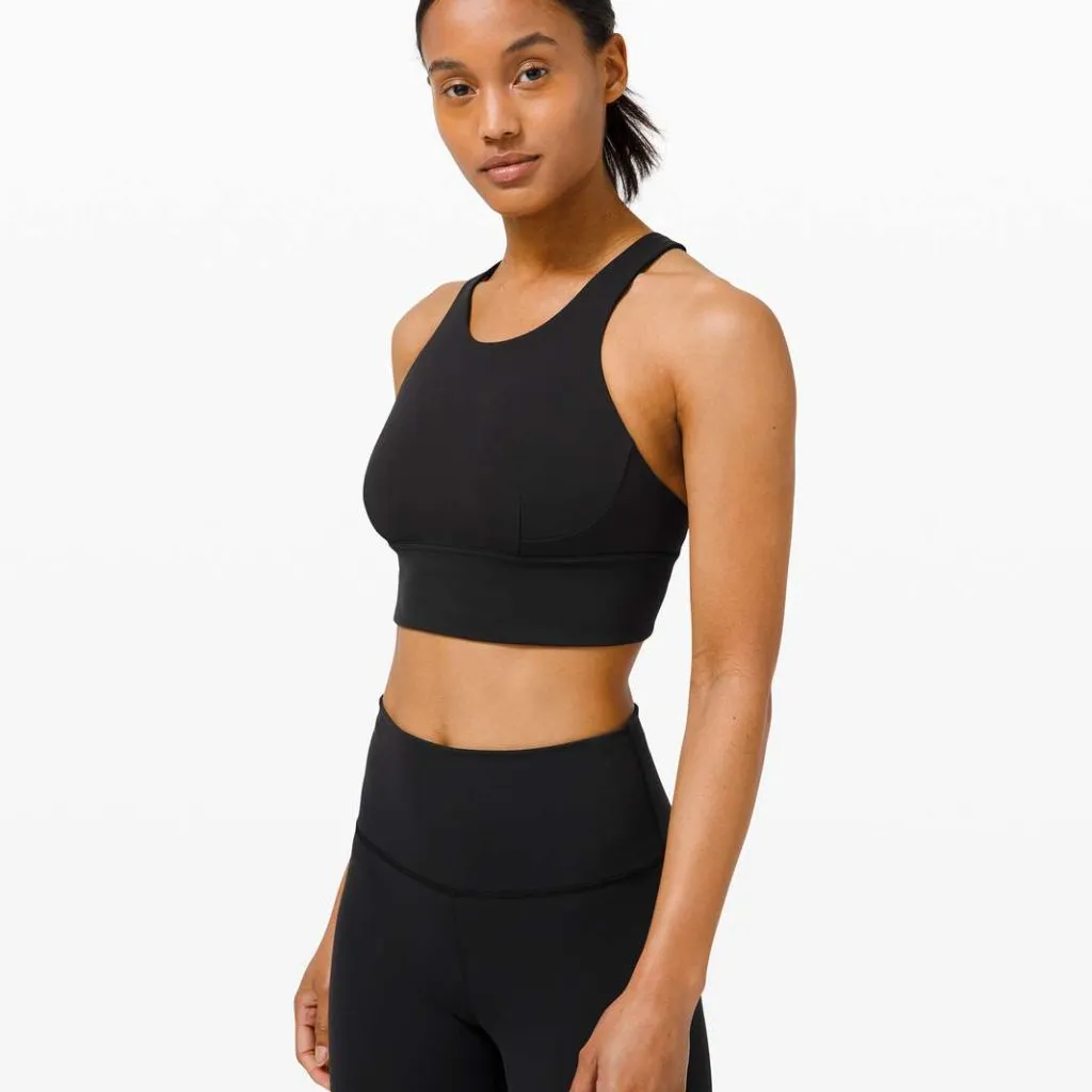 Lululemon Size 14 Black Wunder Train Long-Line Medium Support, C/D Cups Bra - Image 3