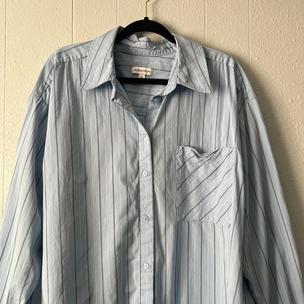 Nordstrom Womens Shirt 2X Cotton Business Casual Office Career Breathable Dressy - Image 3