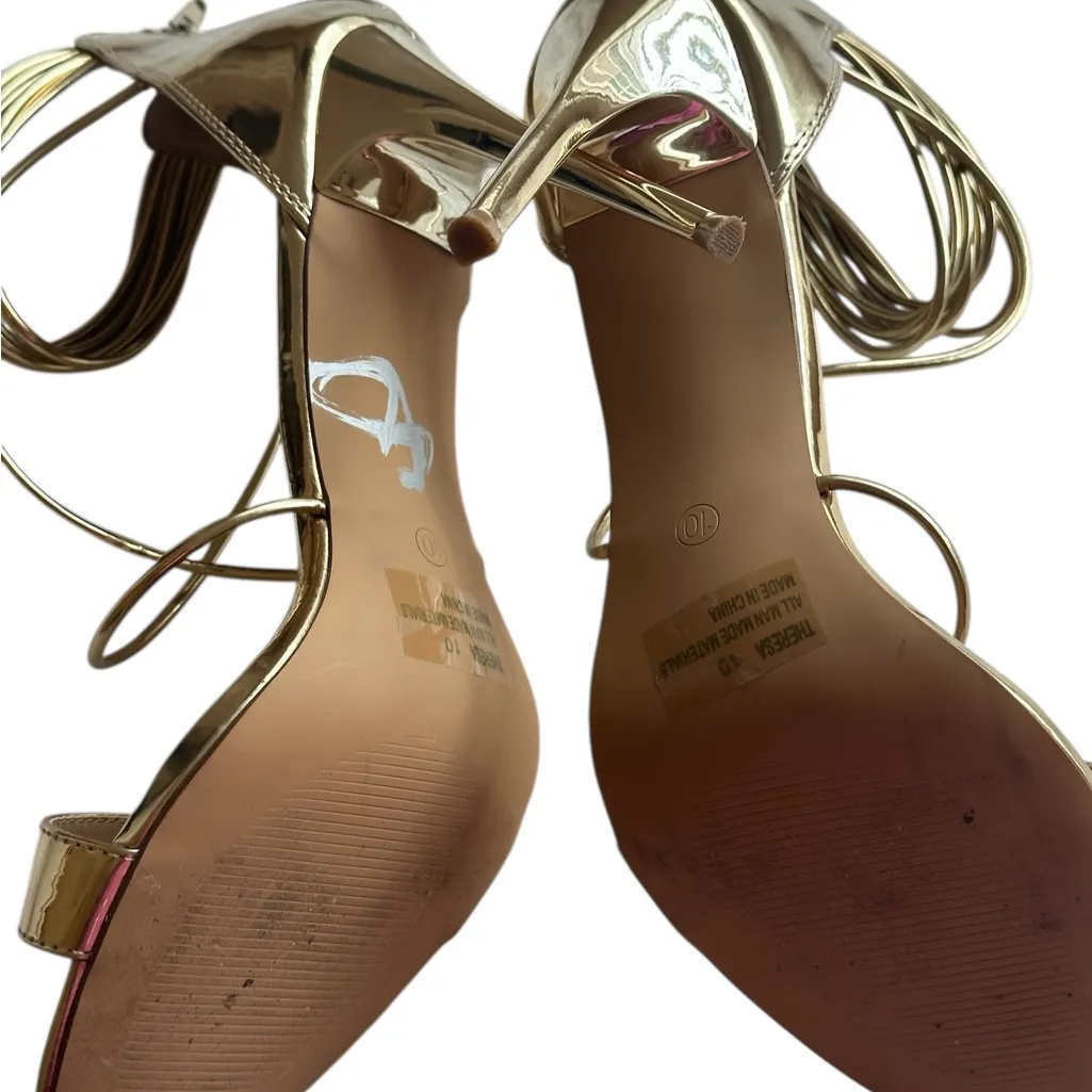 Gold Strappy SandalsNWOT - Image 4
