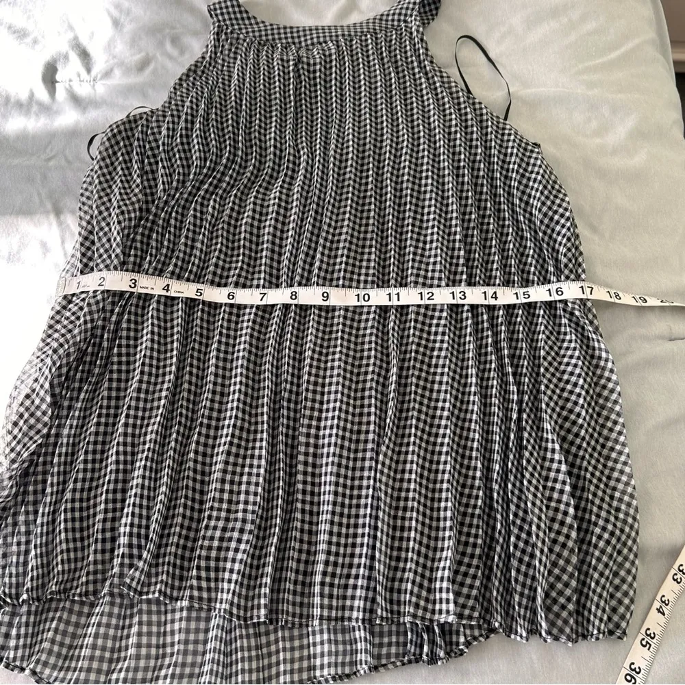 gingham high neck tank top‎ Black - Image 4