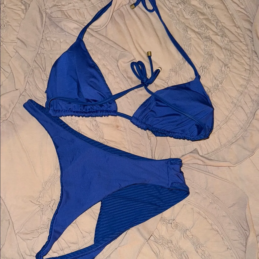 Vitamin A The Classic Sapphire blue EcoRib medium Bikini bottom - Image 4