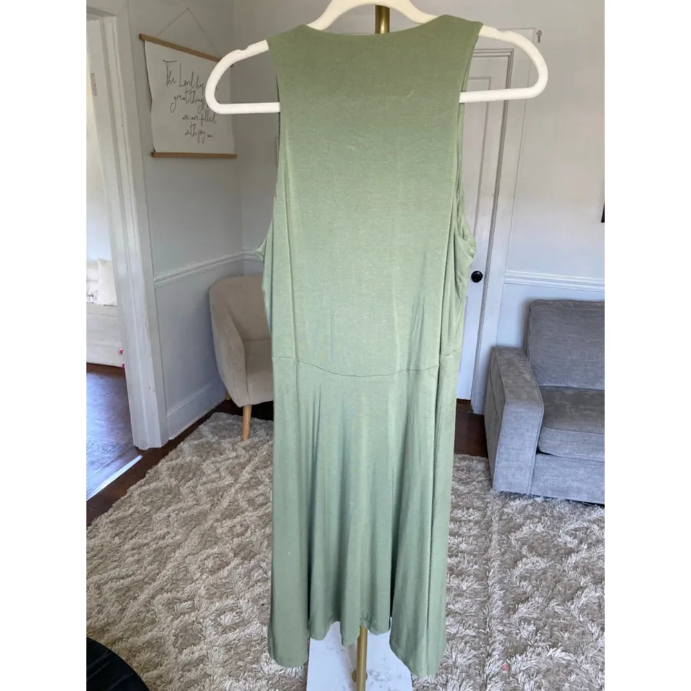 Athleta  Modal Dress Minimal Travel Buttery Soft Lounge Neutral Summer Casual L - Image 3