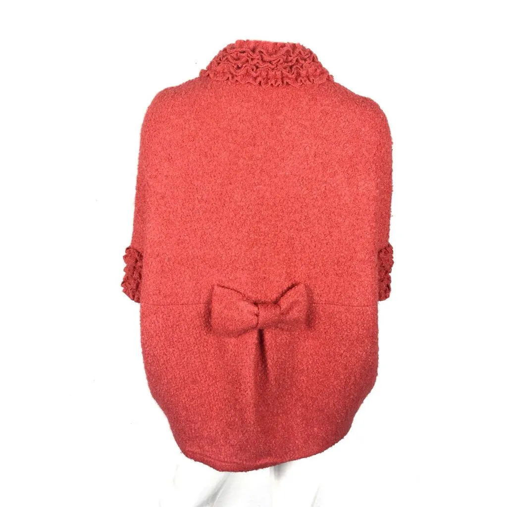 Nice‎ iOi Collection Red Wool Blend Short Sleeve Coat Jacket Medium Vintage - Image 4