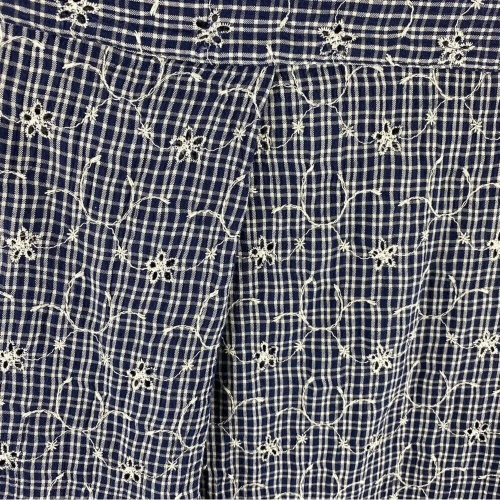 Ann Taylor Vintage Floral Eyelet Long Sleeve Collared Button Up Made In USA XL - Image 5