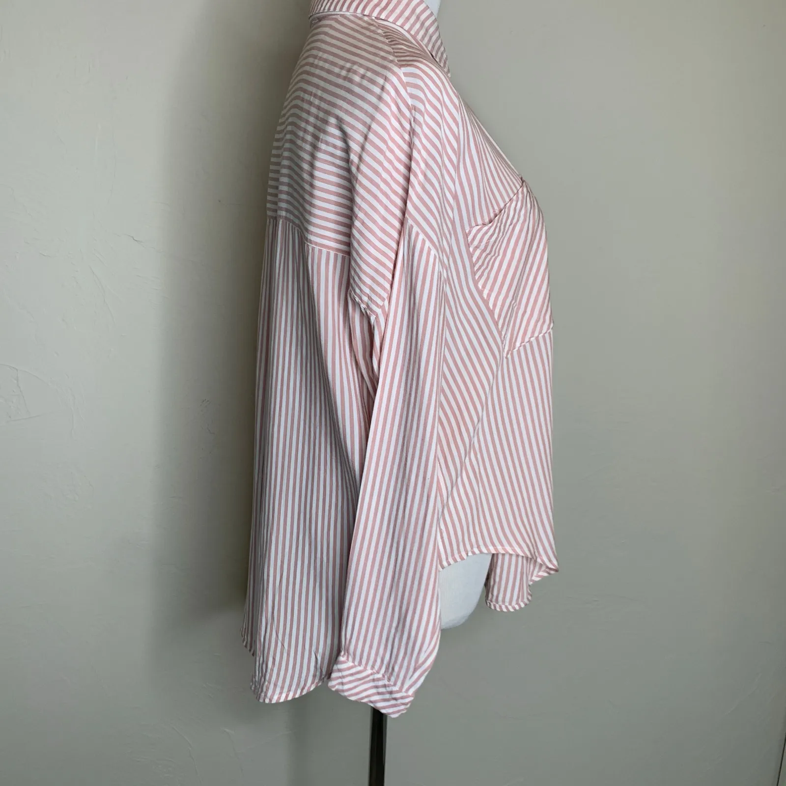 1 State Striped Open Back Button Up Shirt Sz XS - Image 4