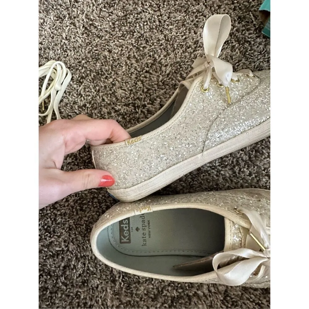 Keds Keds x kate spade new york Champion Glitter Sneaker Glitter Cream Size 7,5 - Image 10