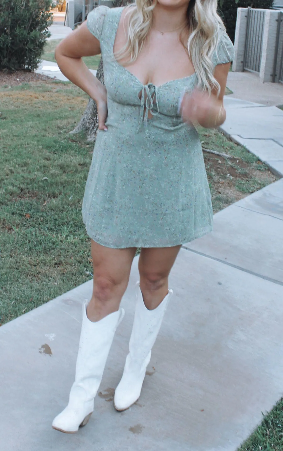 Green Floral Dress - Image 2