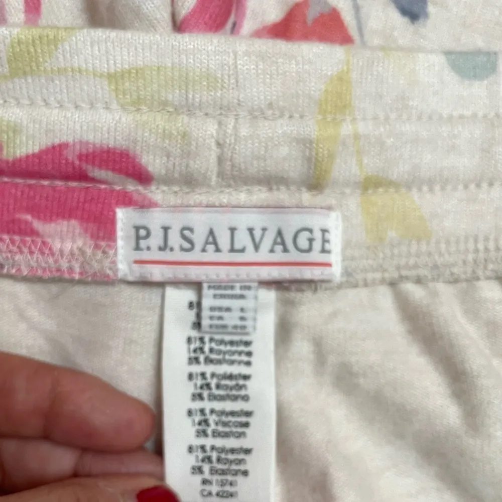 PJ Salvage Large Pajama Bottoms Gorgeous Watercolor Floral Print NWOT‎ - Image 6