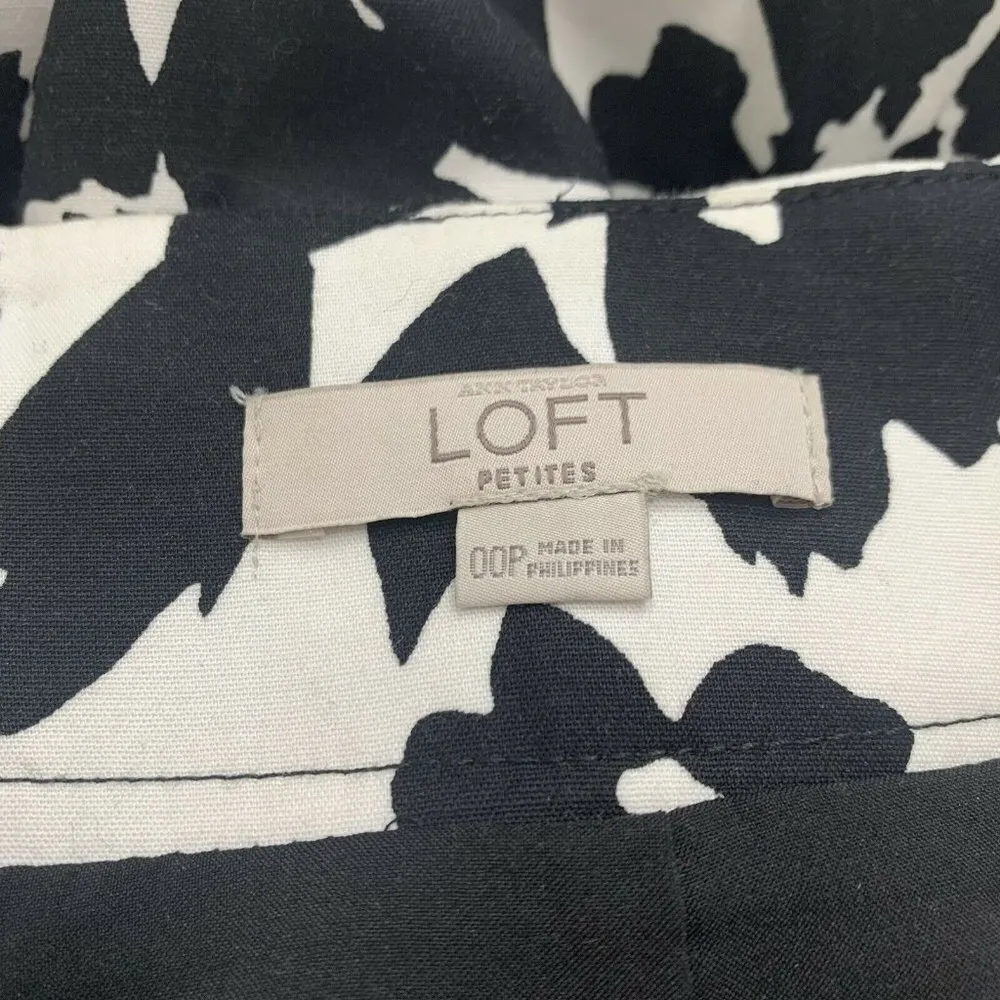 Ann Taylor Loft Black White Floral Skirt - Image 5
