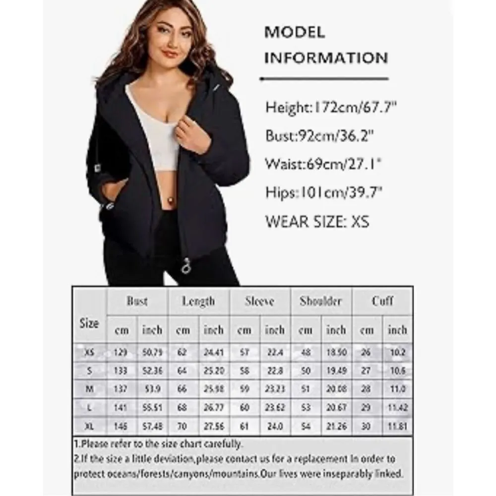 Brand New Womens Hujoin Hooded Black Puffer Winter Jacket Coat - Image 4