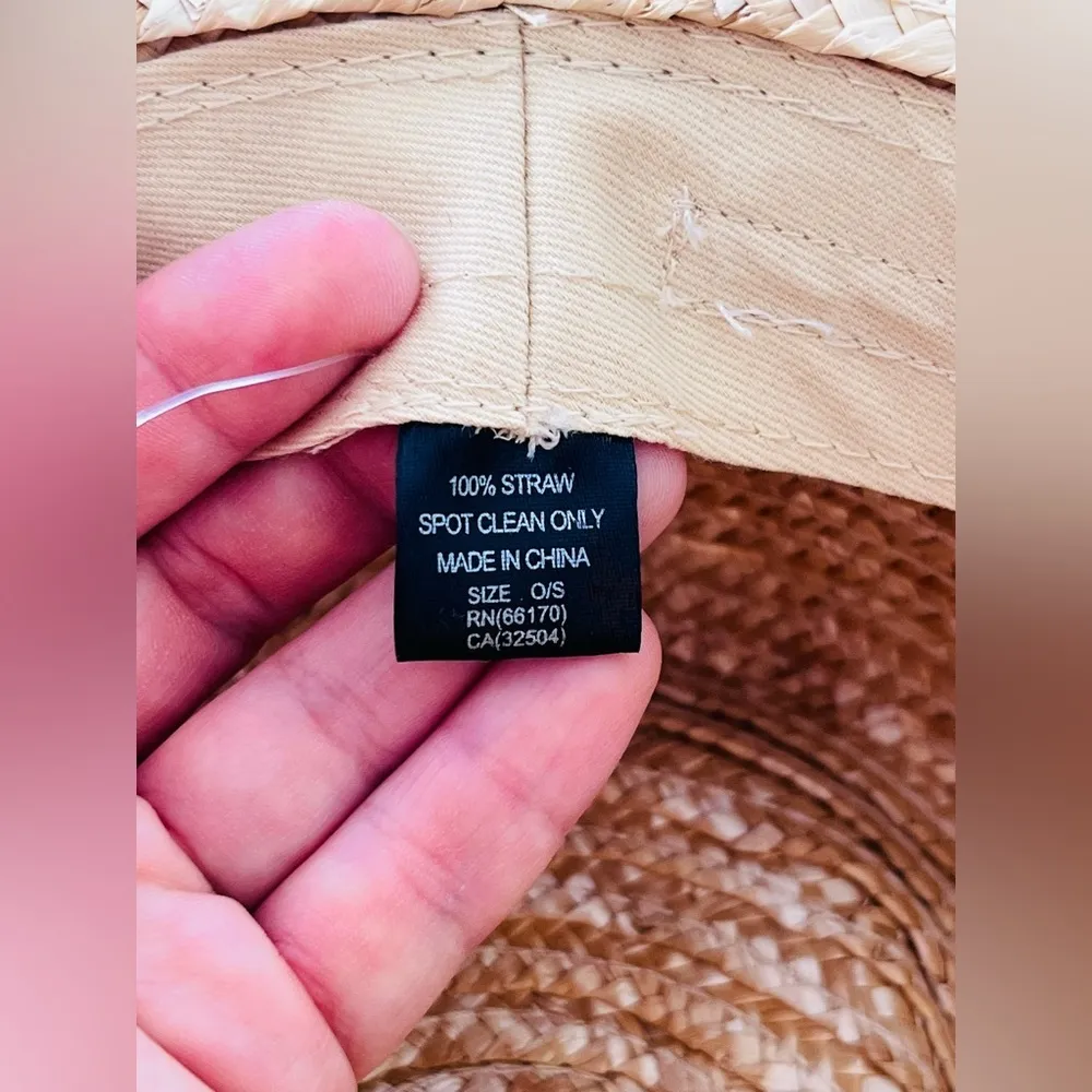 URBAN OUTFITTERS Ashlee Beaded Straw Panama Hat In Neutral NWOT $45 - Image 7