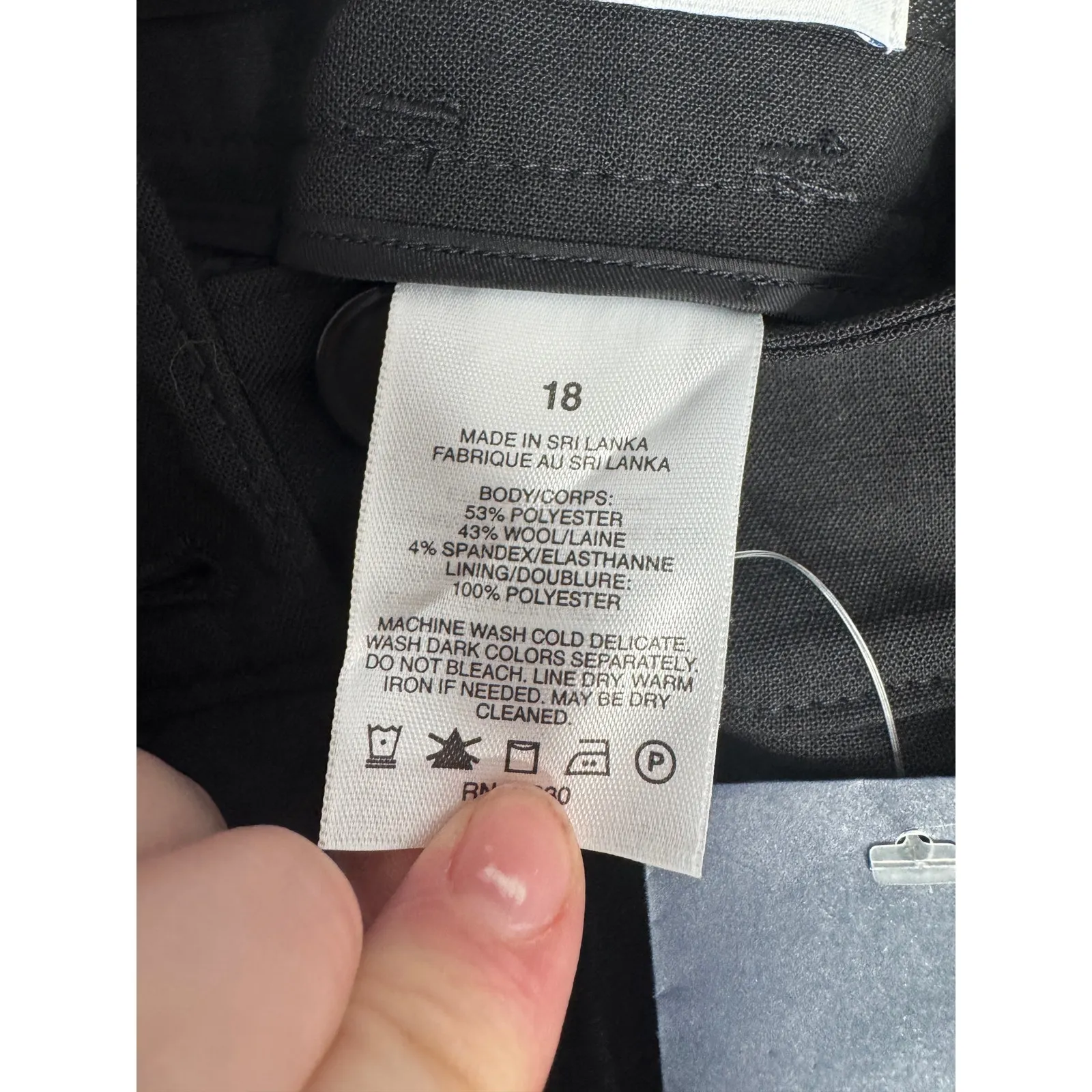 Lands End Avis Budget Jeff Banks Dress Pants Black Slacks Wool Blend 18 NWT - Image 5