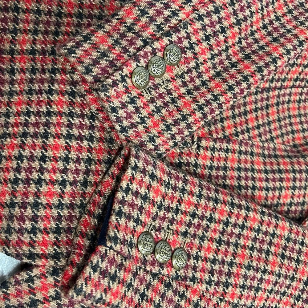 Talbots 8p Aberdeen Houndstooth Check Wool Blend Blazer Two Button Career - Image 9