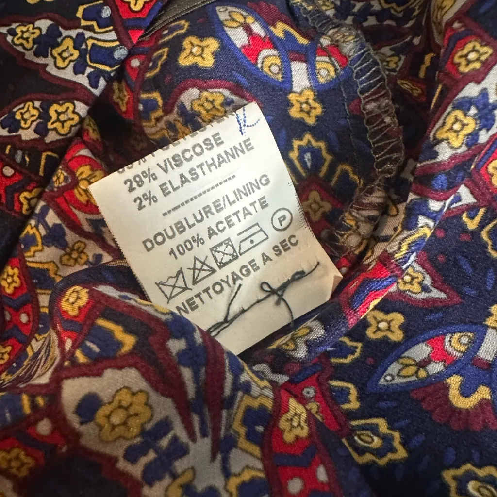 Les Petites Paris “Gilet Blueberry” Silk Printed Blouse (FR 36 / US S) Gray - Image 6