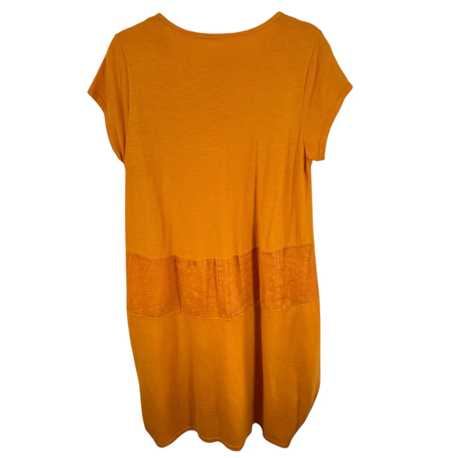 New Collections Linen Cotton Orange Lagenlook Short Sleeve T - Image 2