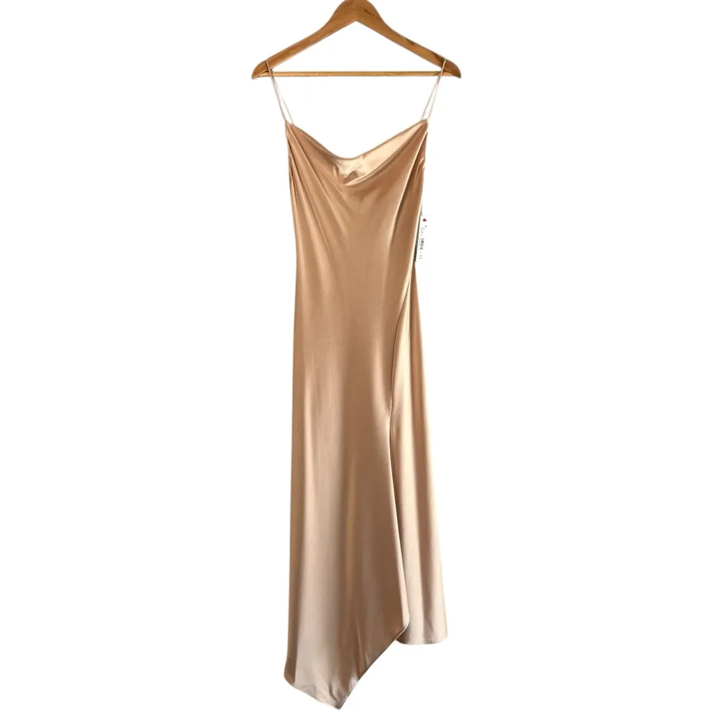 Alice + Olivia Harmony Drapey Slip Dress Size 6 in the color almond NWT - Image 8
