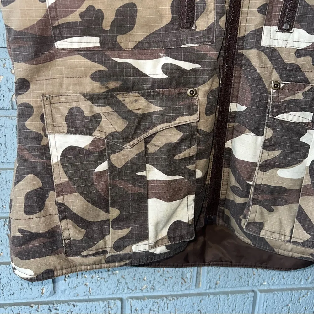 Powder River by Panhandle Slim Camo Vest Size Small Brown - Image 4