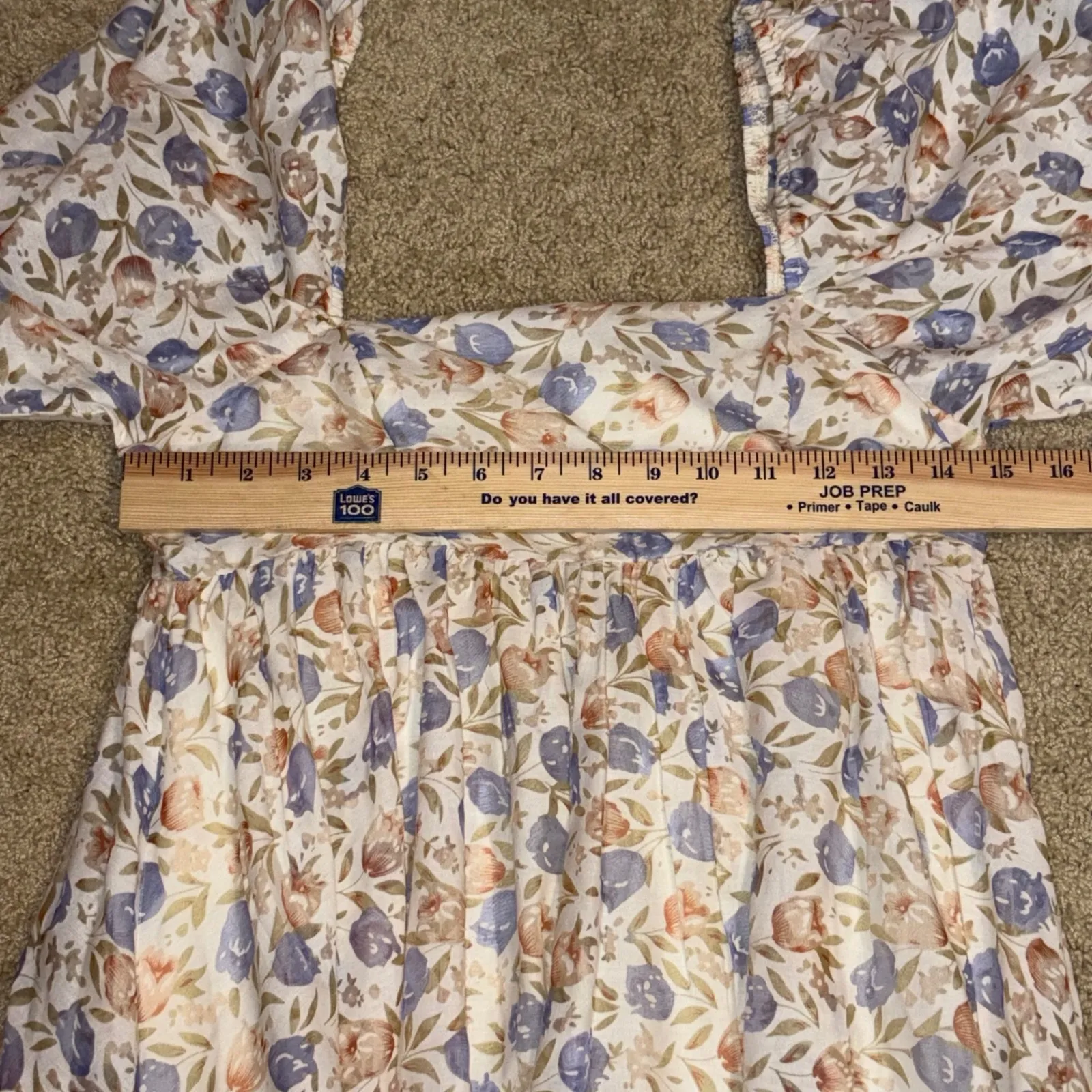 Storia Floral Mini Dress Cottagecore Square Neck Puff Sleeve‎ Casual babydoll - Image 7