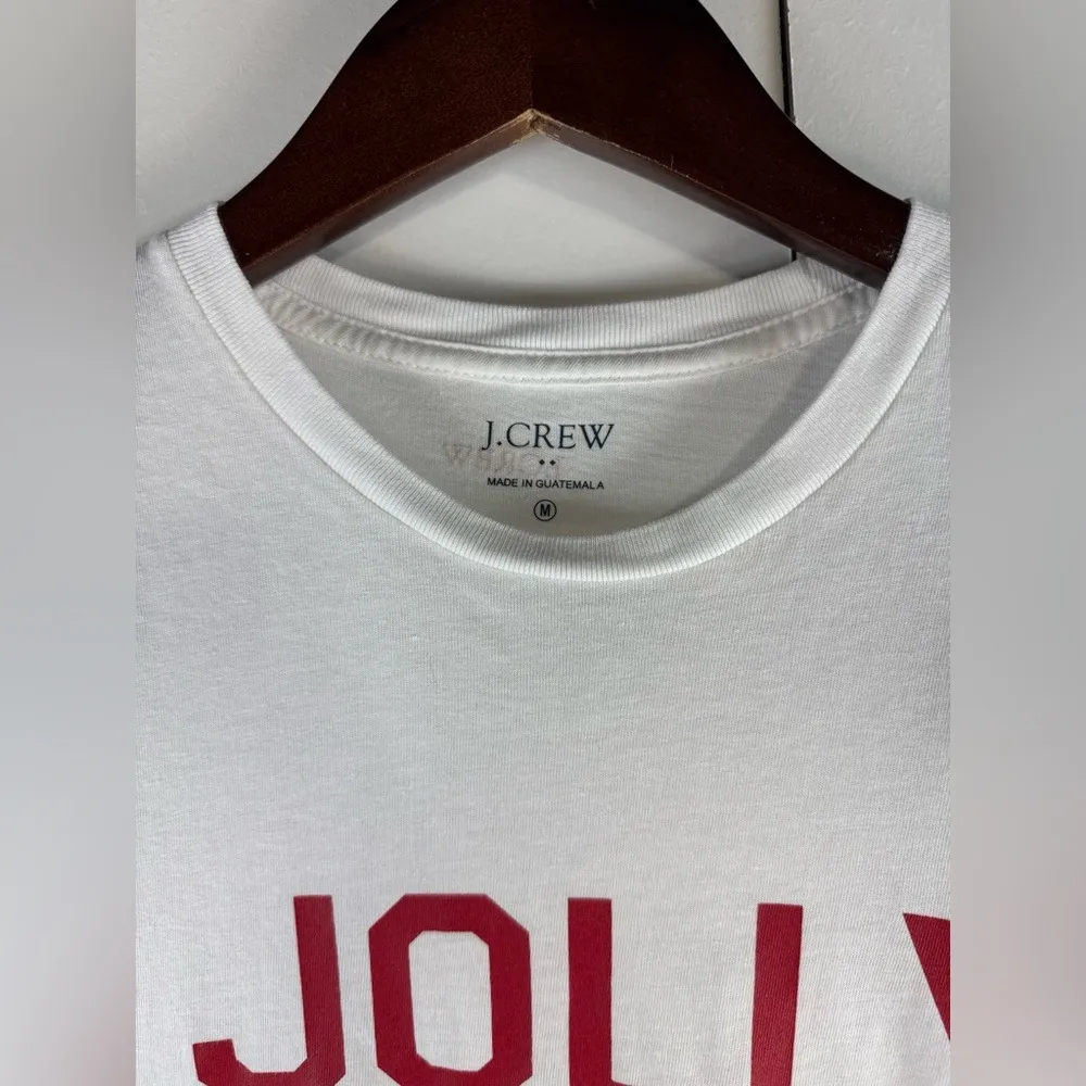 J.Crew Long Sleeve Jolly White Holiday Christmas‎ Graphic T-Shirt Top M - Image 5