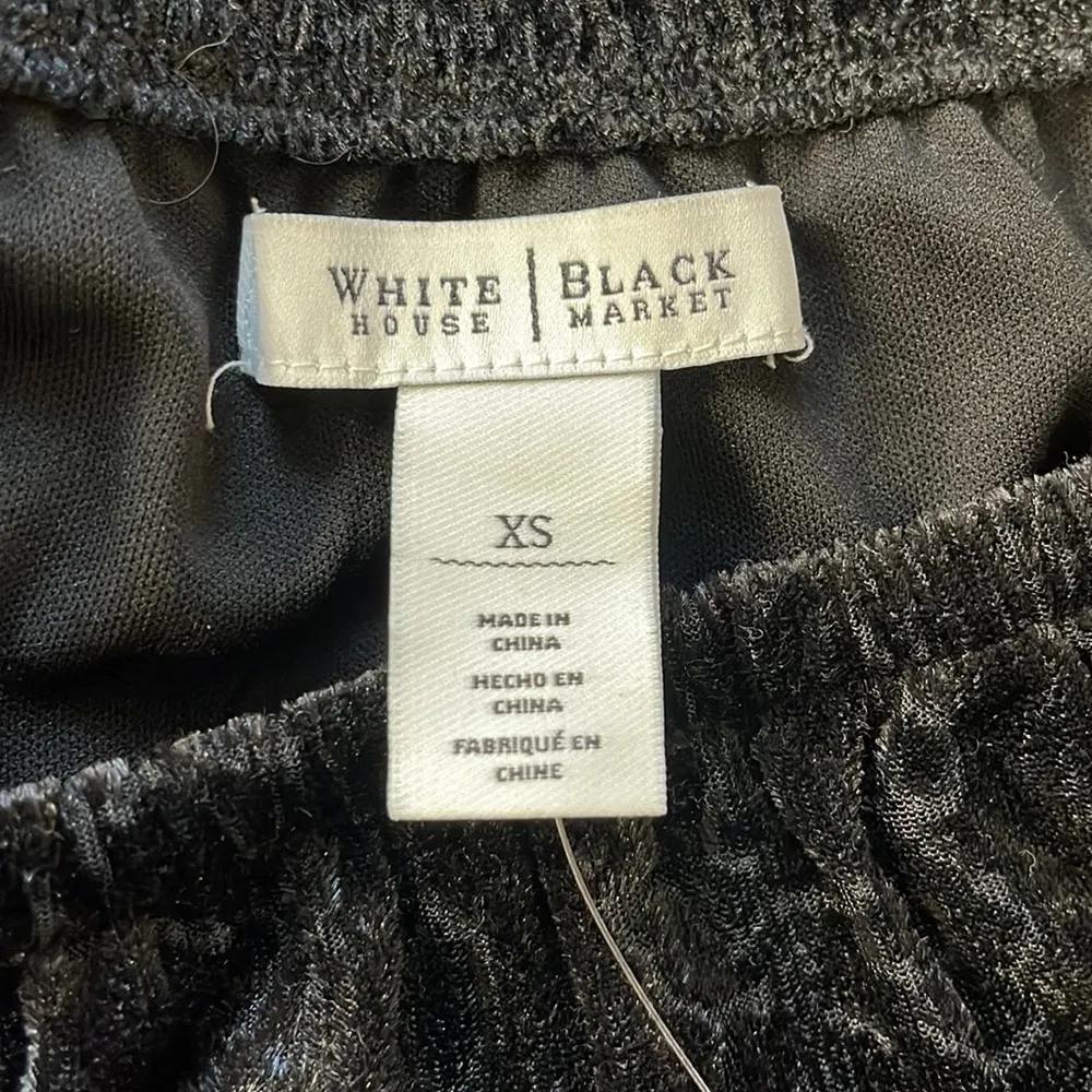 White House Black Market NWT Black Off The Shoulder Velvet Burnout Dress Size XS - Image 8