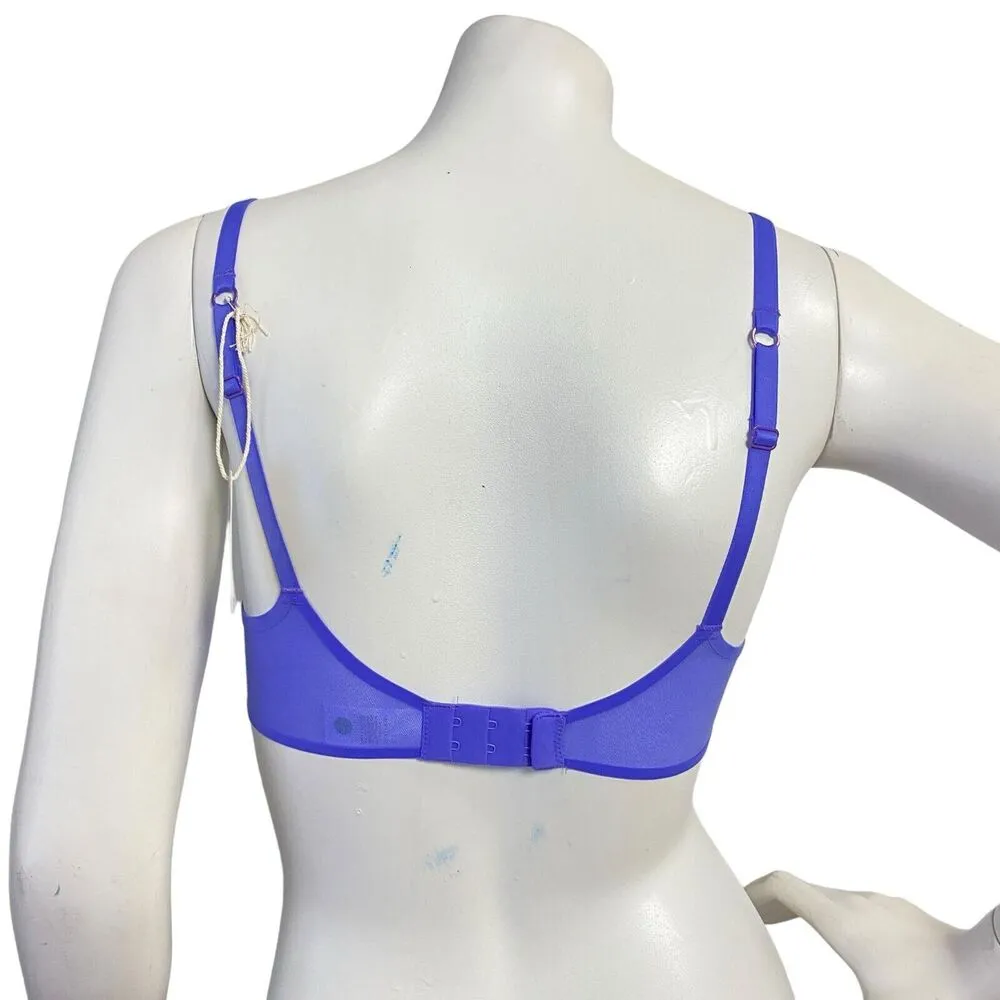 Aerie Smoothez Microfiber Unlined Balconette Bra Purple 32C Underwire NWT - Image 3
