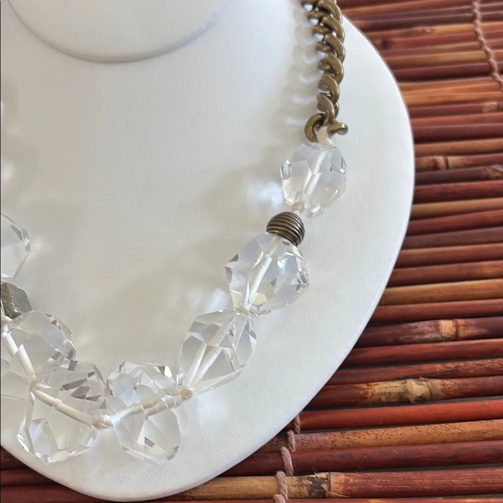 Silpada Clear Crystal Necklace with Brass Chain KR Collection - Image 2