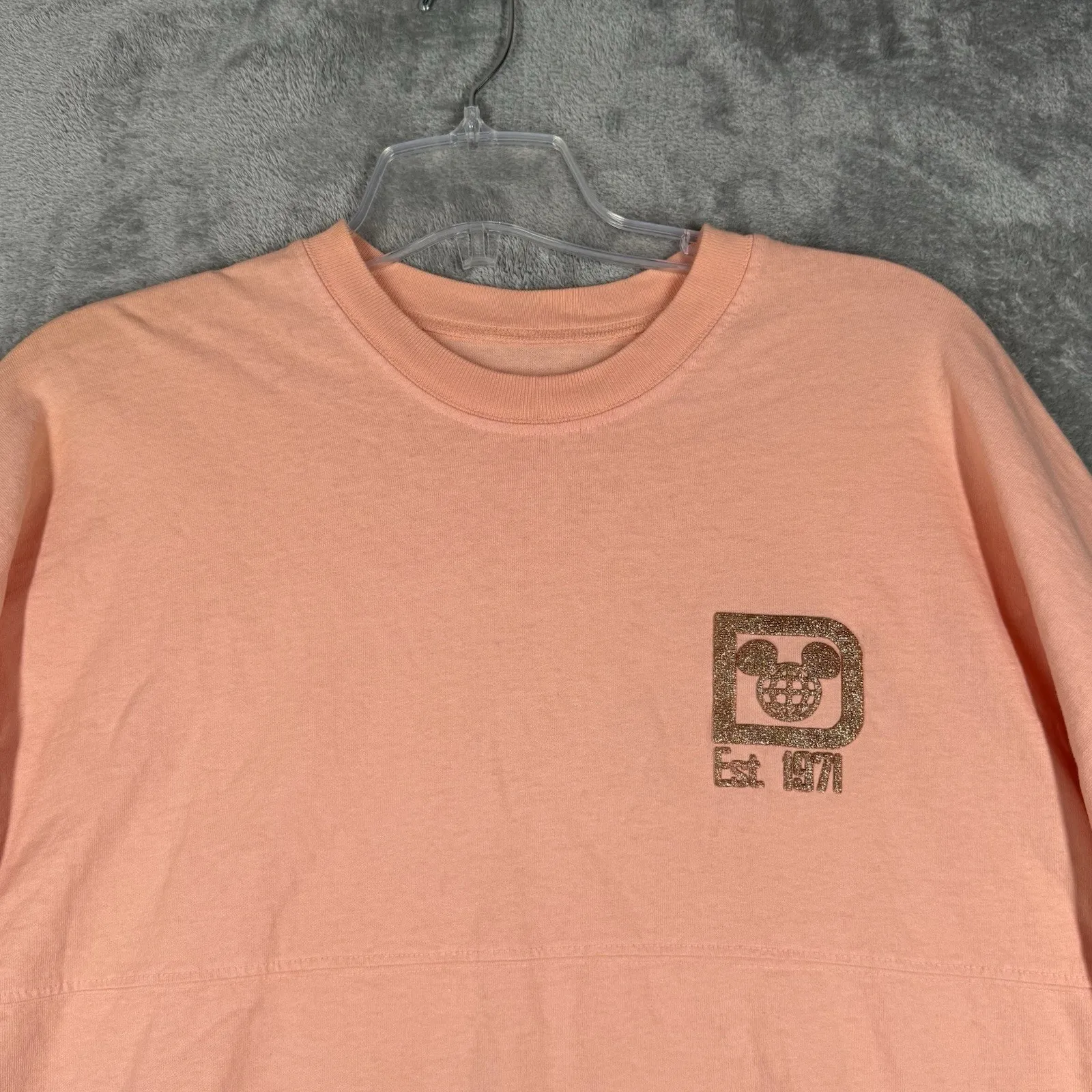 Disney Spirit Jersey Shirt Womens Medium‎ Peach Rose Gold Walt Disney World - Image 4