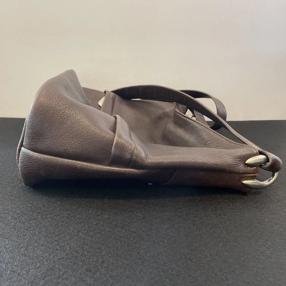 St Johns Bay Leather Purse Brown Soft Shoulder Bucket Tote - Image 5