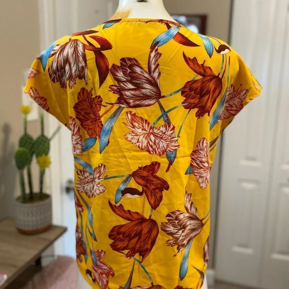 Yellow floral blouse Yellow Size XS - Image 2