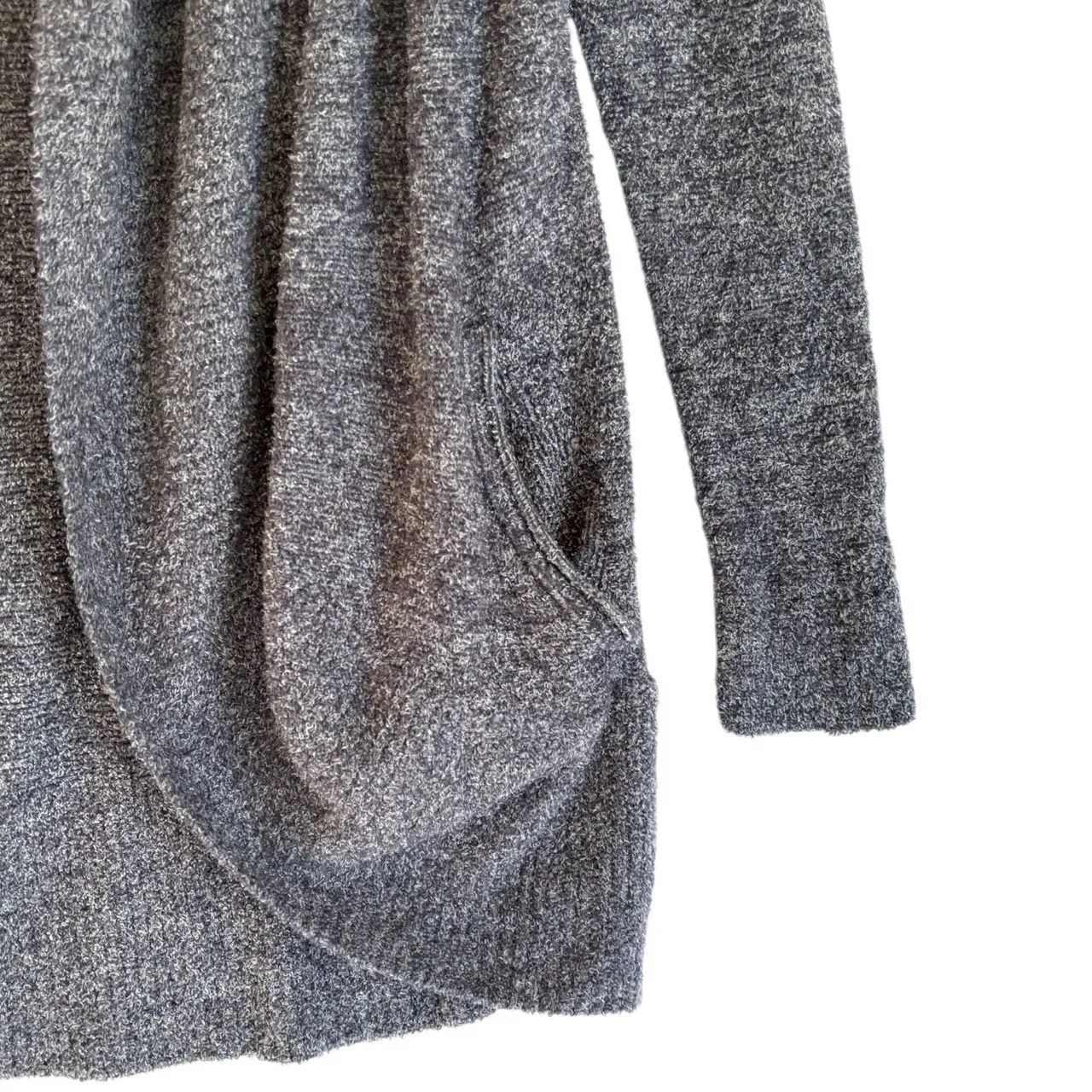 Barefoot Dreams CozyChic Lite Circle Cardi Carbon Sz XS Soft Knit Pockets Cozy - Image 4