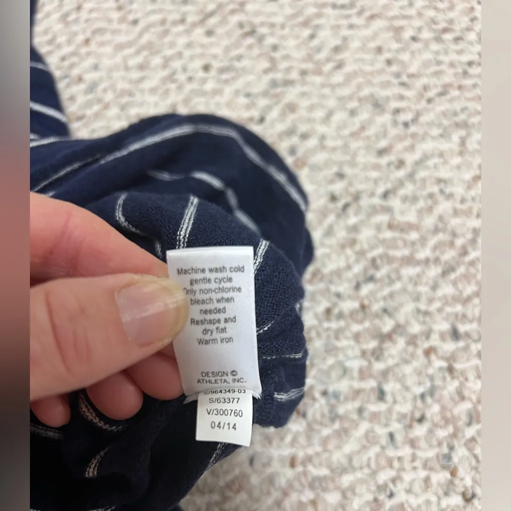 Athleta Navy and White Striped Tank Top medium - Image 6