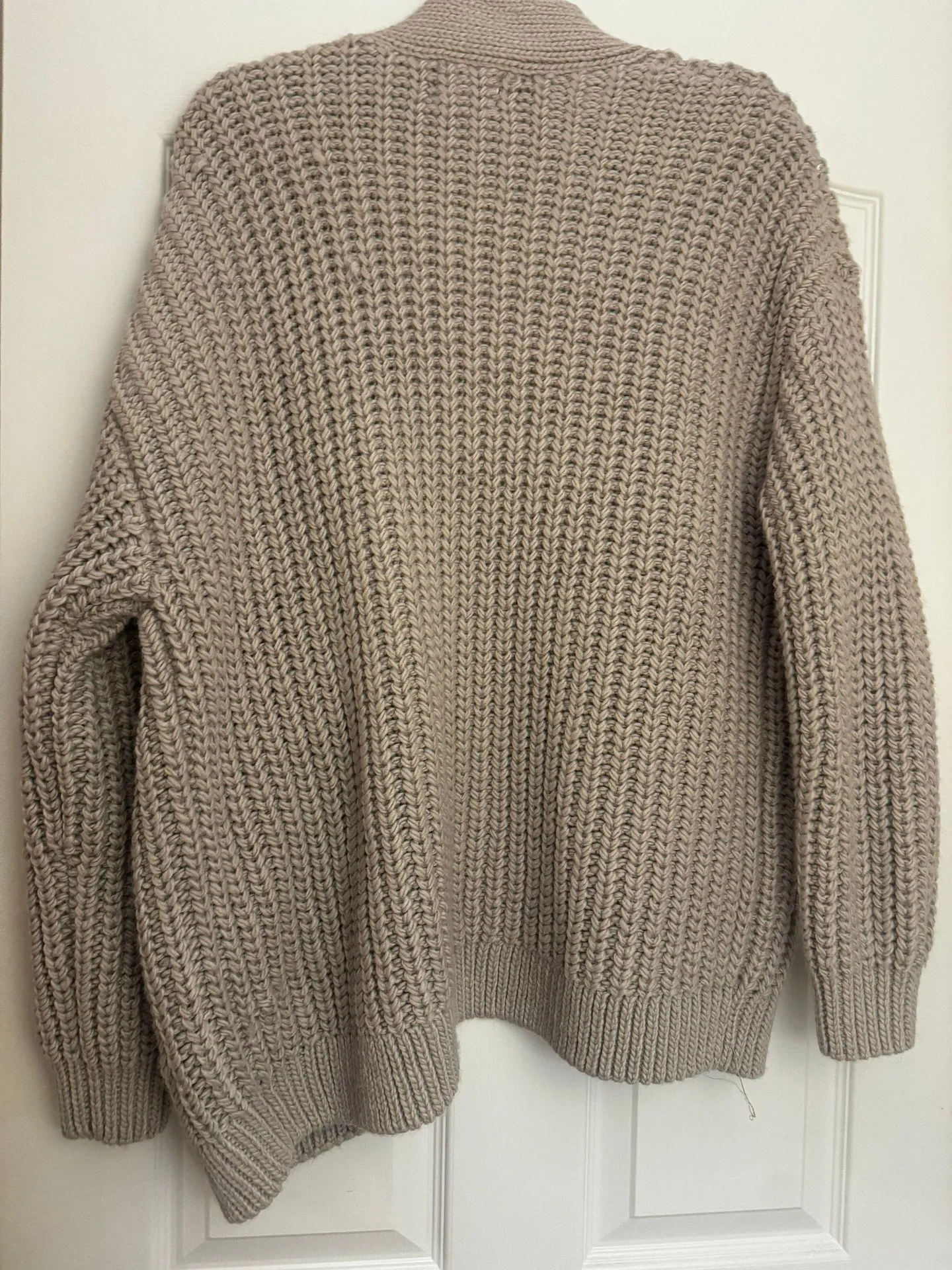 Gray Oversized Knit Sweater - Image 2
