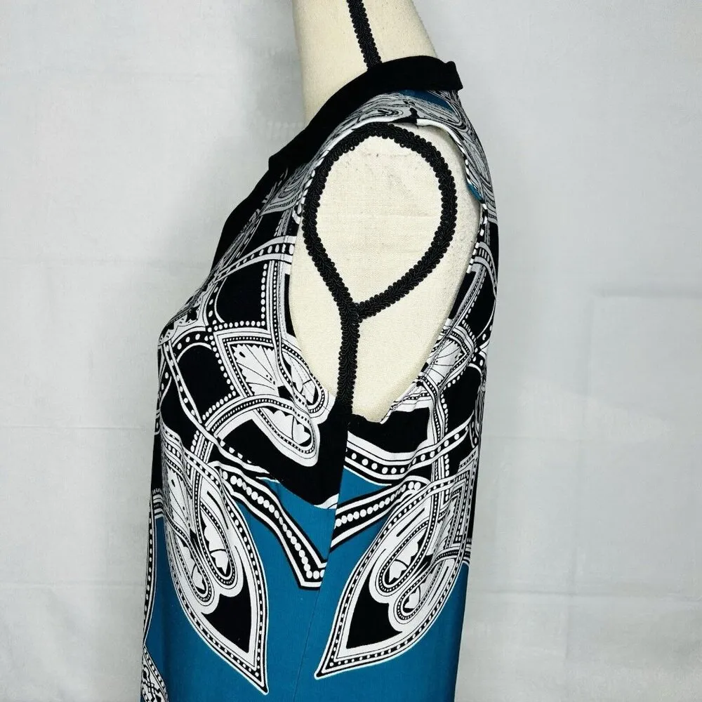 Saint Tropez West Sleeveless Collared Jersey Shift Dress Size 8 V-Neck Stretch - Image 5