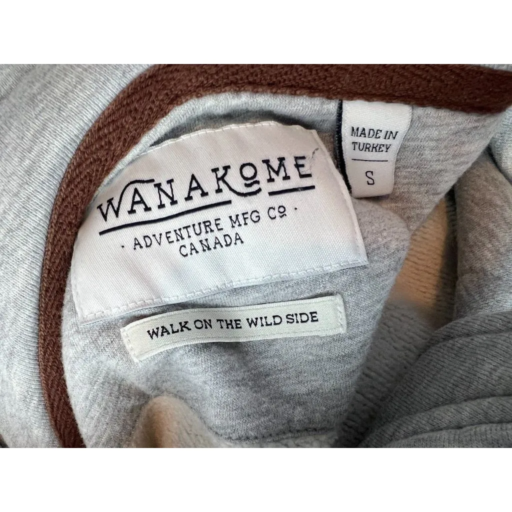 Wanakome Athena‎ Hoodie Pullover Sweatshirt size Small Shacket Asymmetrical Gray - Image 2