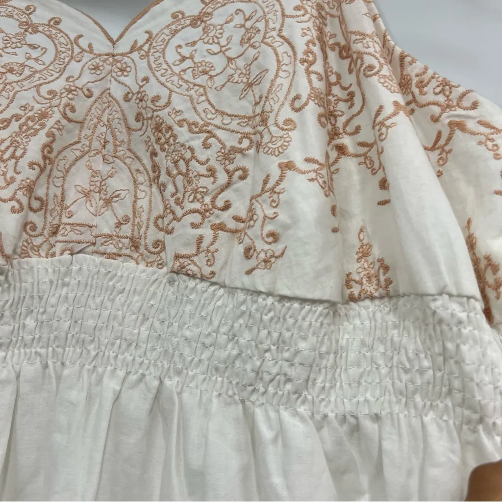 Mossimo Supply Co. size L Dress embroidered adjustable straps Beachy FLAWED - Image 9