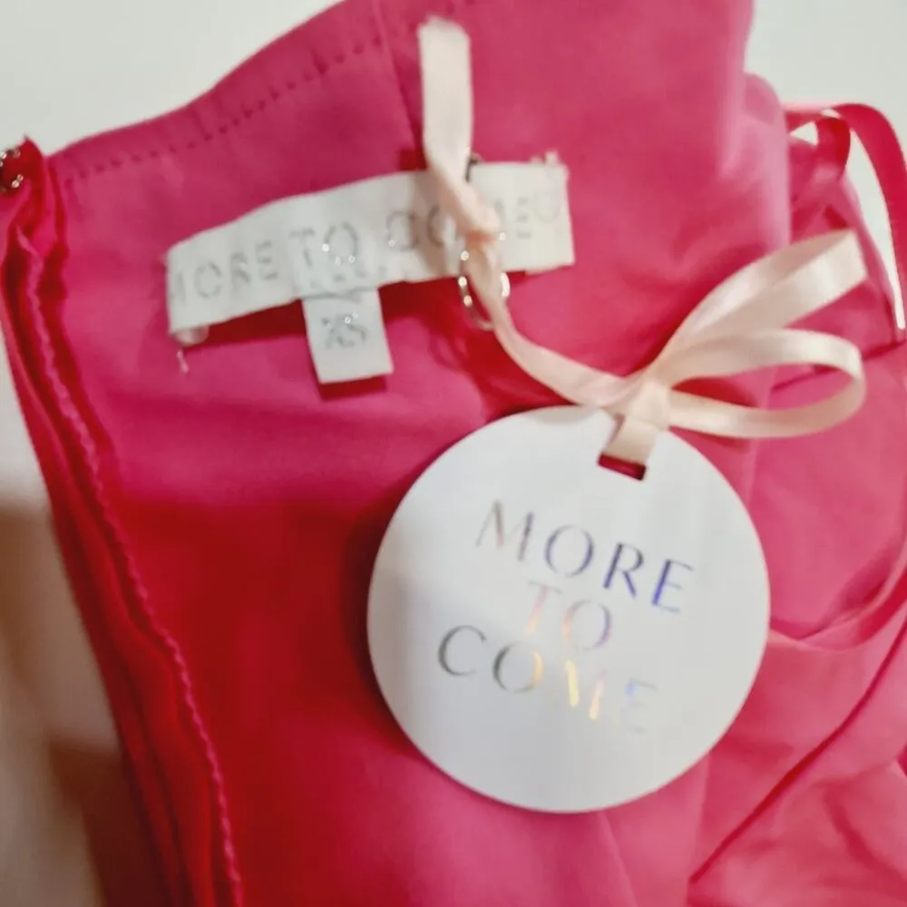 MORE TO COME Sophia Strapless Midi Dress in Pink XS - Image 9