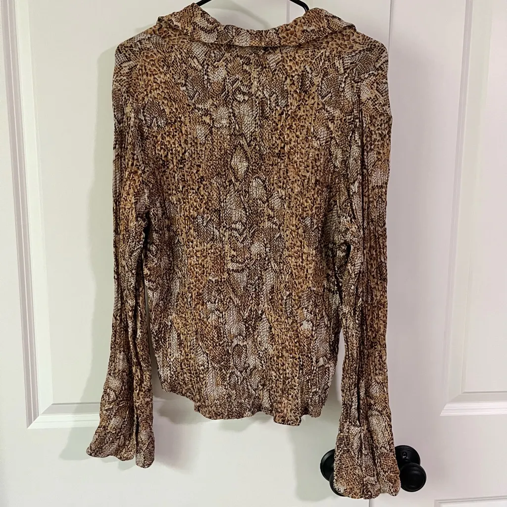 Nanushka Alena Top in Brown Snakeskin - Image 4