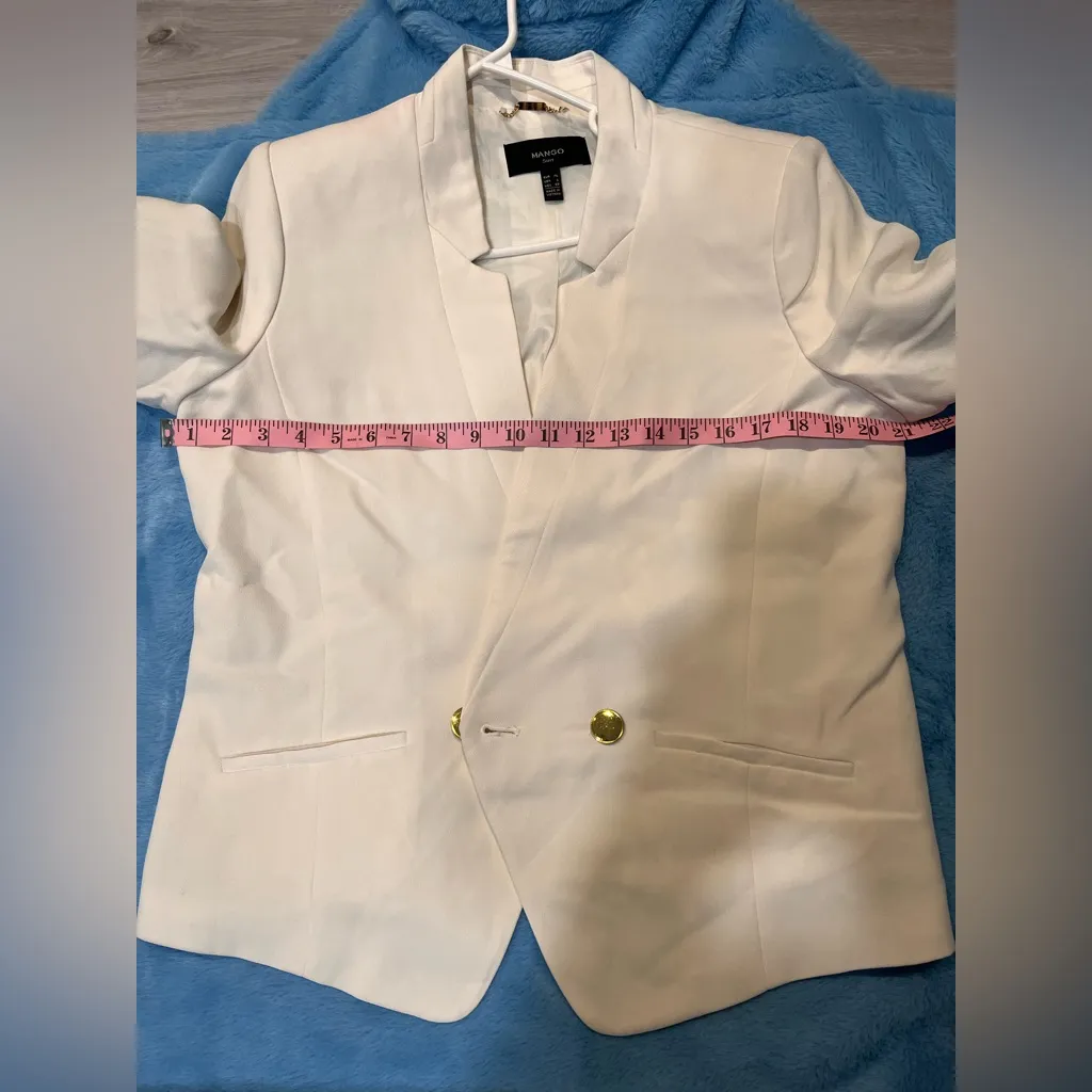 MANGO NWT Elegant White‎ Women's Blazer - Image 12