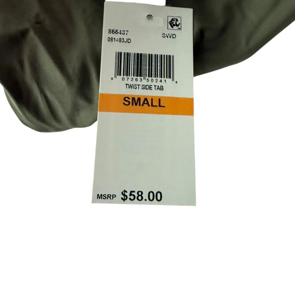 Becca Rebecca Virtue Olive Green Twist Side Tab Hipster Bikini Swim Bottoms Sz S - Image 8