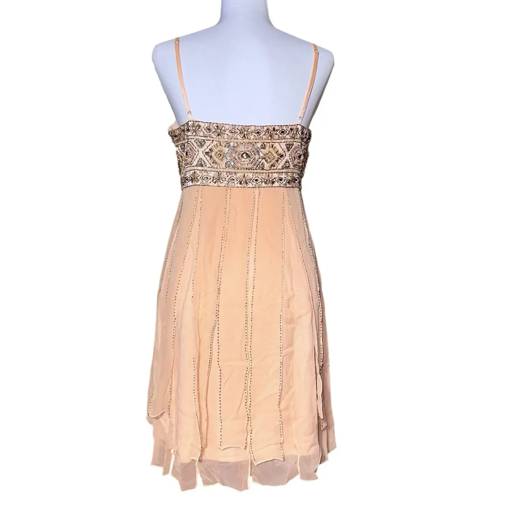 Sue Wong Nocturne VTG Y2K Beaded Silk Mini Dress Fairycore Flapper 10 Whimsigoth - Image 3