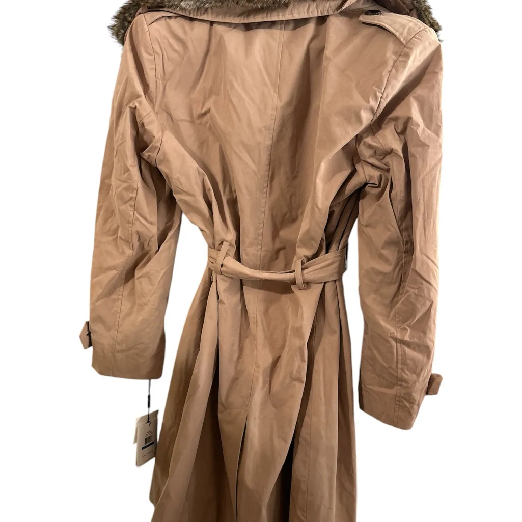 Brand new! Calvin Klein Trench coat jacket with Faux Fur collar - size XL - Image 3