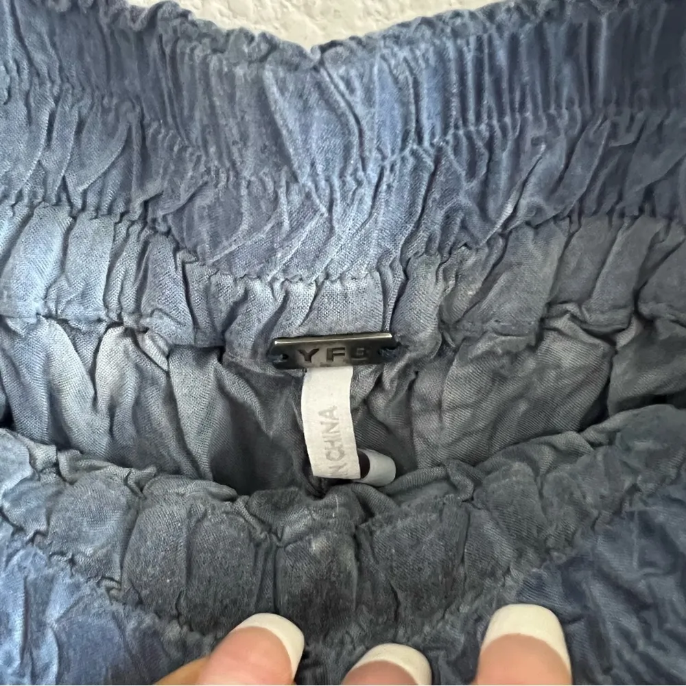 YFB Young Fabulous & Broke Blue Eyelet Lace Pants Rayon Cotton Medium - Image 5