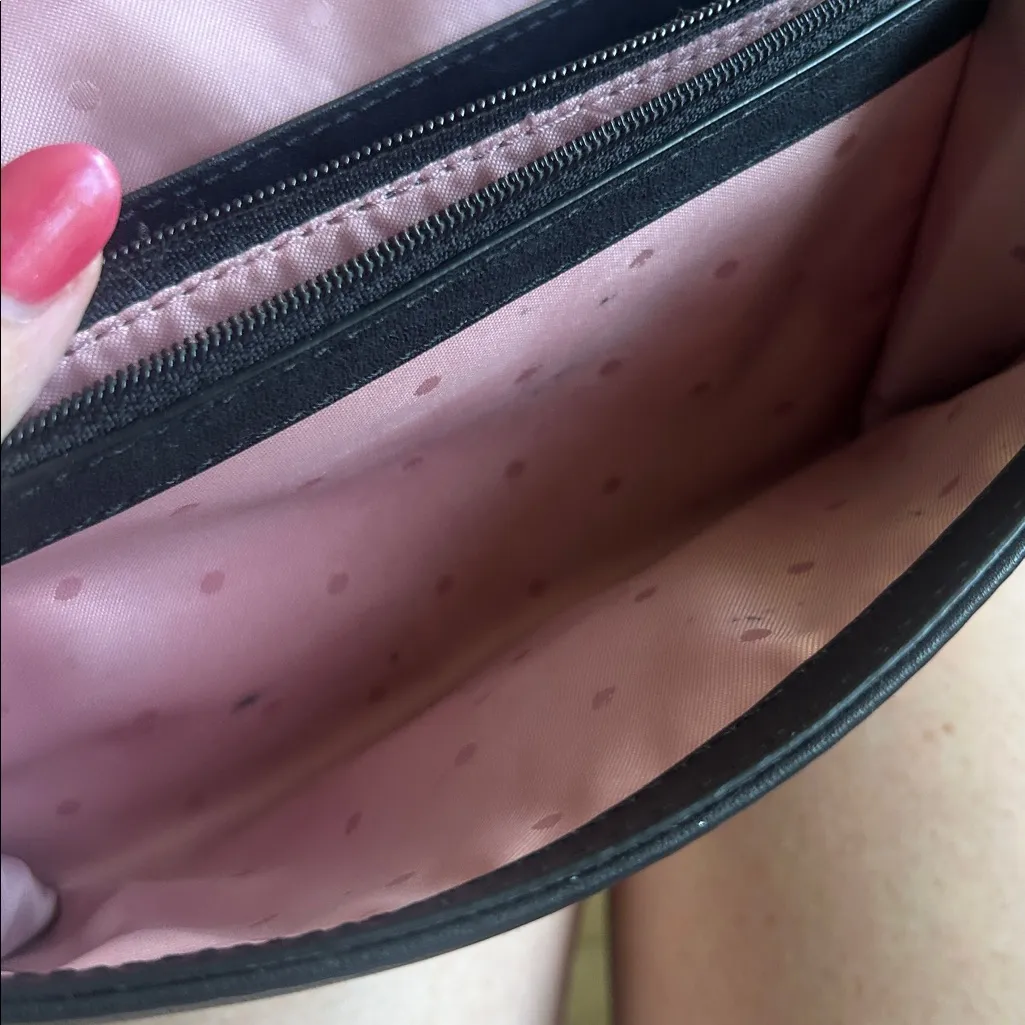 Kate Spade Wyn Reese Park black leather crossbody chain strap retro old money - Image 11