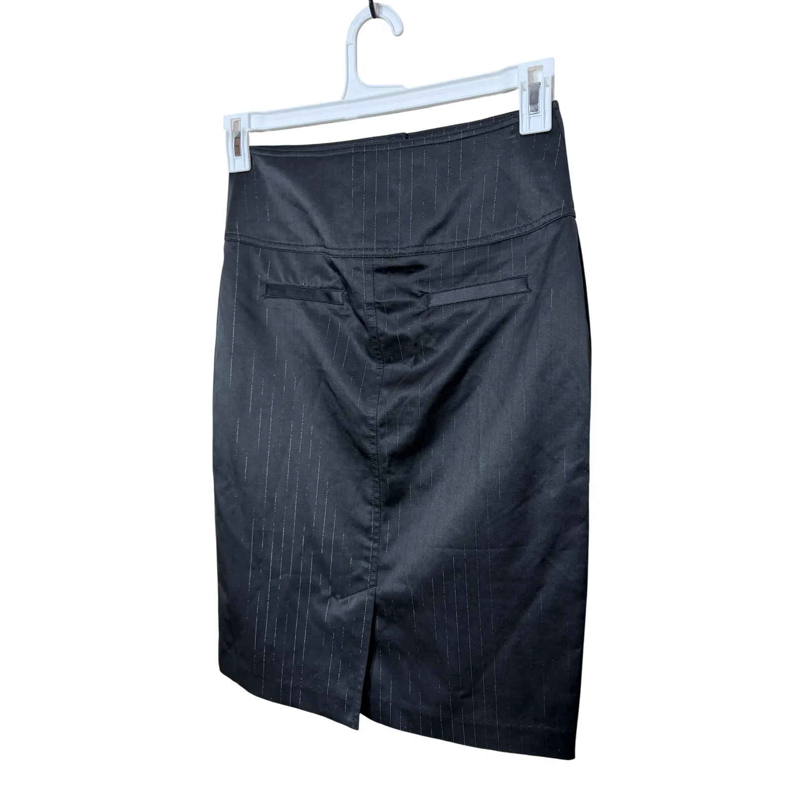 Miss Bison Y2K Black Pinstripe High Waist Pencil Skirt Career Office Siren 5 Size undefined - Image 3