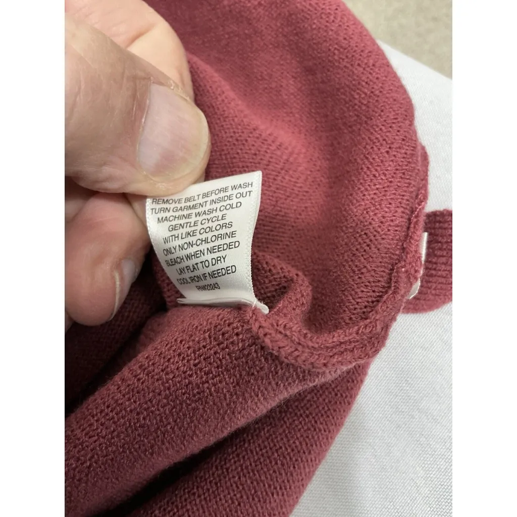 Womans Ny & Co XL Mauve Snap Front Belt Sweater Dress NWT - Image 6