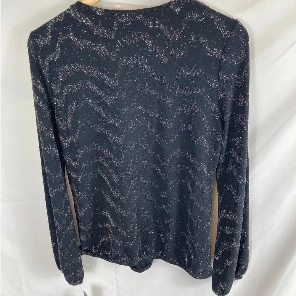 NWT INC International Concepts Sparkle Surplus Top Size Small Black - Image 6