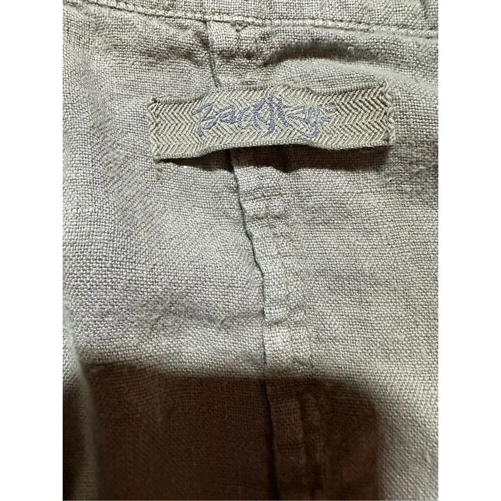Backstage by OSKA Olive Green 100% linen dress pockets cottage prairie sz S - Image 3