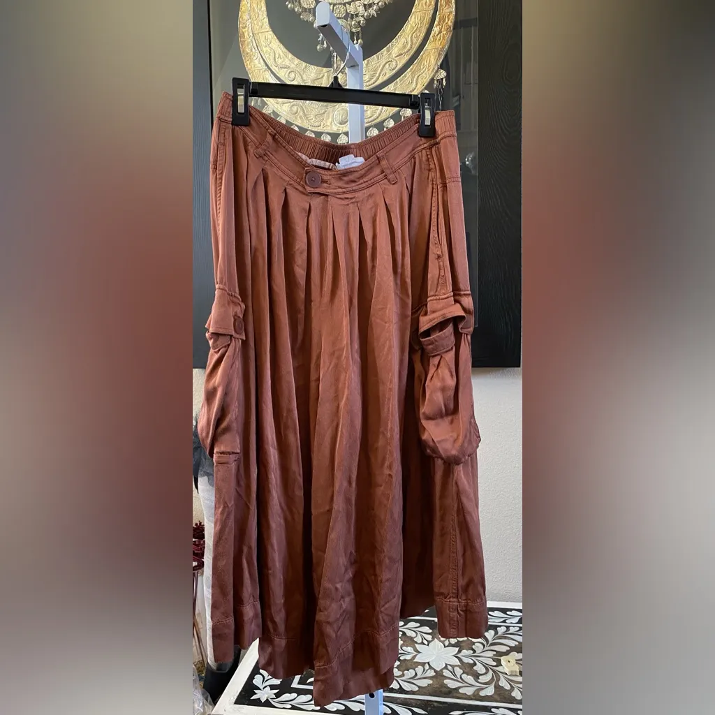 Anthropologie Silky Pleated Culottes - Image 7